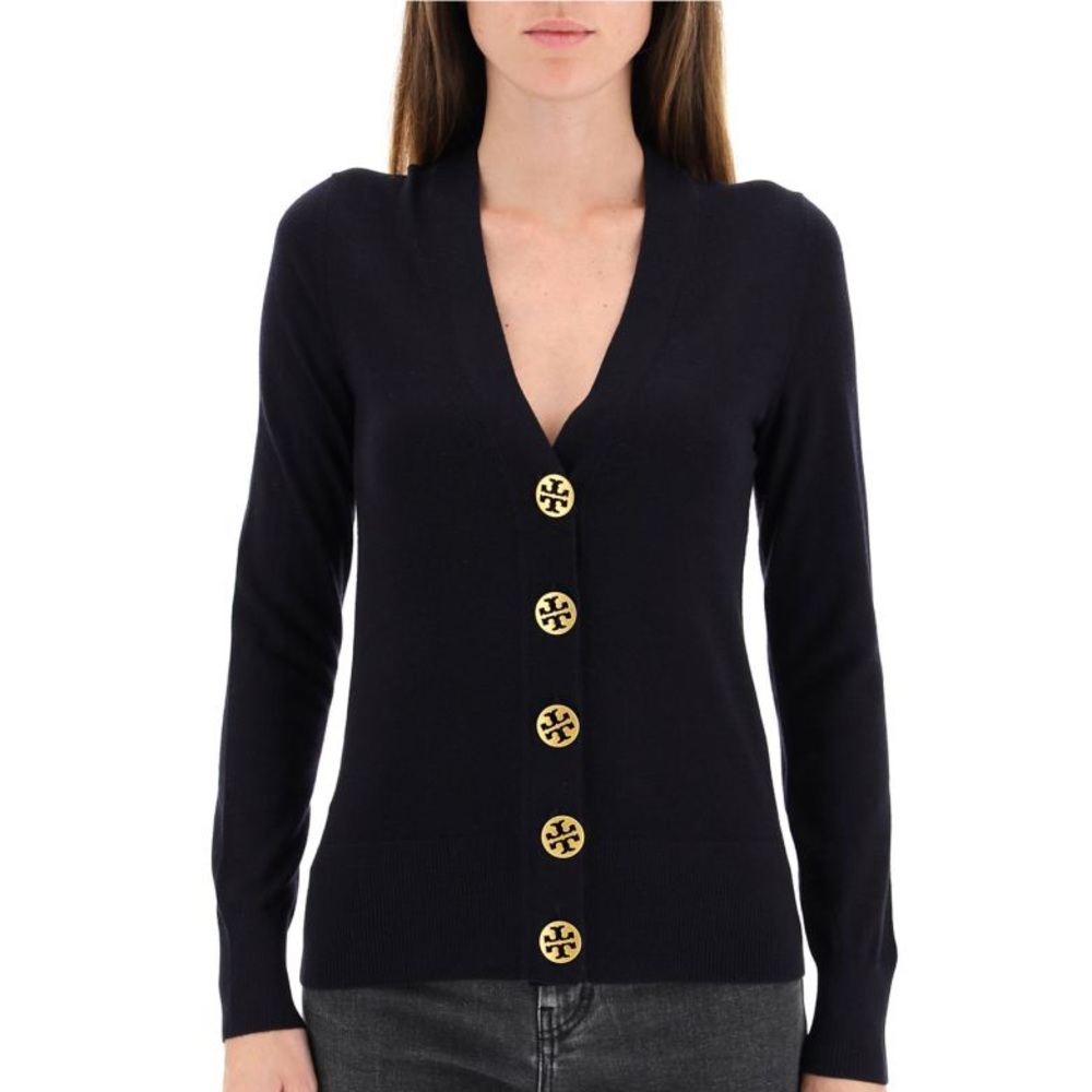 Tory Burch Simone Navy Blue Cardigan XS - Picture 10 of 11